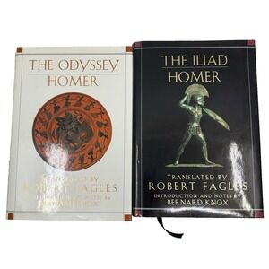 Homer The Iliad & The Odyssey Book Lot of 2 Robert Fagles Classic Literature